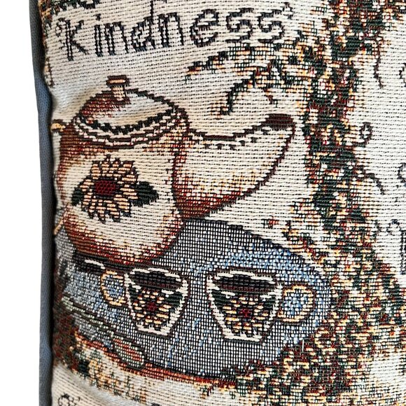 Decorative Tapestry Throw Pillow "Ingredients For A Happy Home" - Picture 6 of 14
